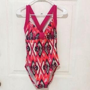 Catalina Pink and Black One Piece Swimsuit